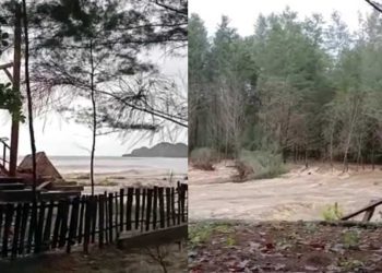 Kondisi Pantai Bajulmati terimbas banjir Malang Selatan (ist)