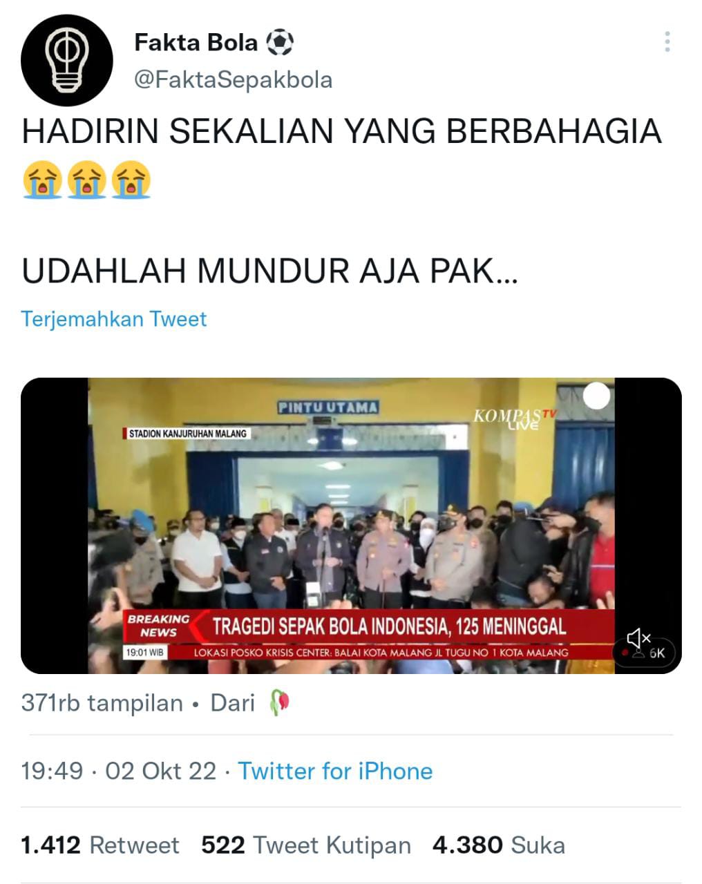 Tragedi Kanjuruhan Iwan Bule