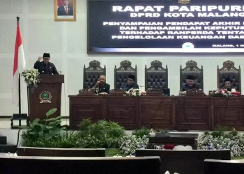 Rapat Paripurna dengan agenda penyampaian Wali Kota Atas Pandangan Umum Fraksi terhadap Ranperda APBD Kota Malang TA 2023 (Blok-a.com)