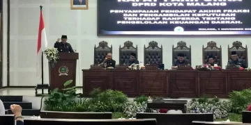 Rapat Paripurna dengan agenda penyampaian Wali Kota Atas Pandangan Umum Fraksi terhadap Ranperda APBD Kota Malang TA 2023 (Blok-a.com)