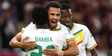Senegal merayakan kemenangan atas Qatar di Piala Dunia 2022. (Getty Images)