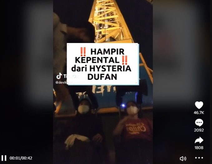 Ini Video Detik-Detik Petugas Histeria Dufan Telat Mengunci Safety Belt