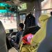 Sopir Bus Halokes, Nanang saat sedang mengendarai bus mengantar siswa Kota Malang ke sekolah (blok-a/Helen)