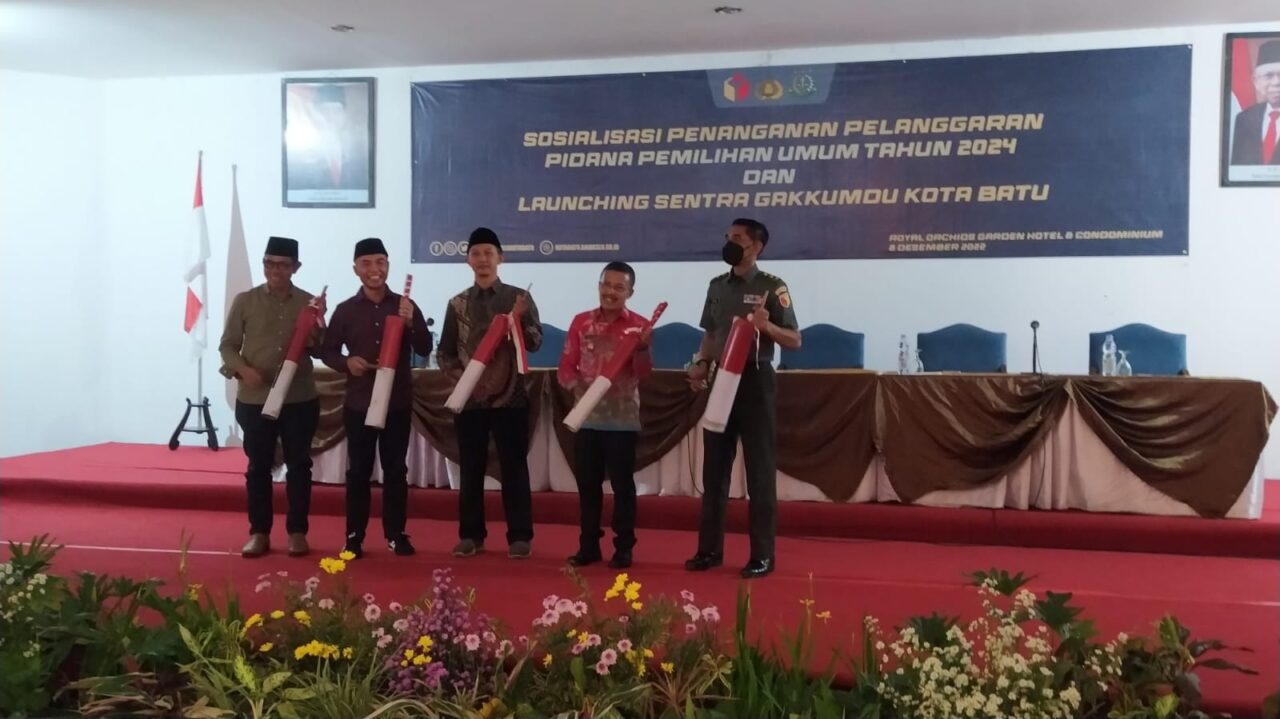 Sentra Gakkumdu di Kota Batu resmi dibentuk, untuk meniindak pelanggar Pemilu. (doi/blok-a.com)
