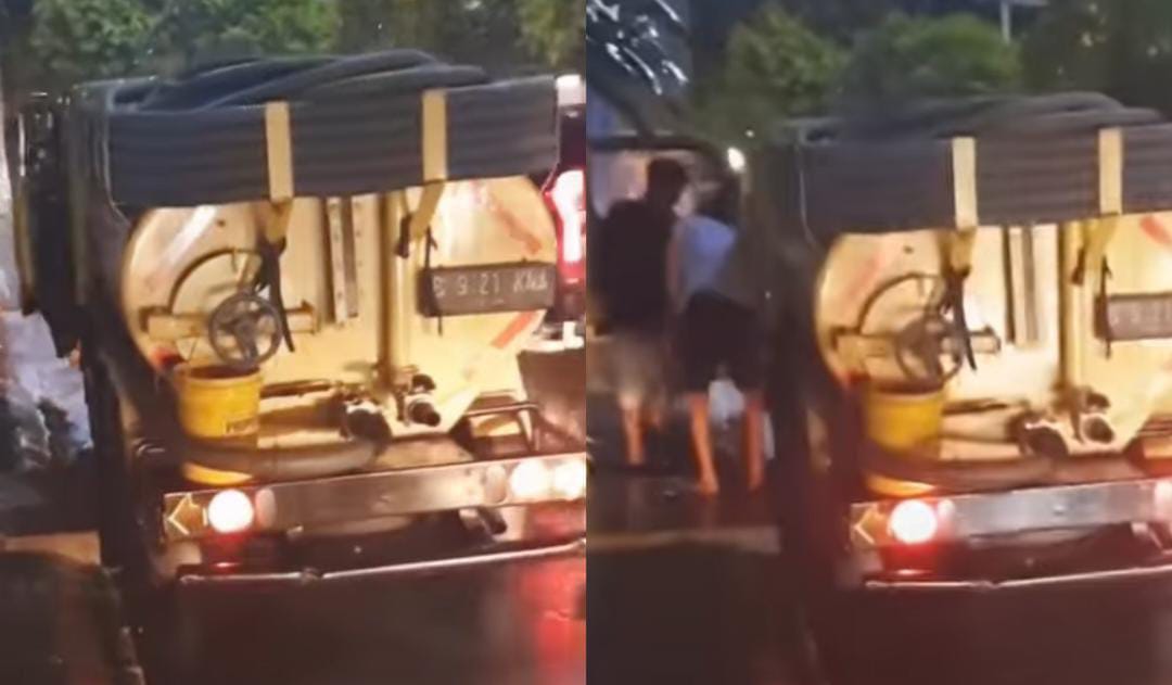 Truk sedot WC buang tinja sembarangan