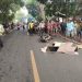 TKP Kecelakaan tragis yang menewaskan dua wanita paruh baya di di Jalan Raya Profesor Hamka, Kelurahan Kareng Lor, Kecamatan Kedupok, Kota Probolinggo, Jumat (27/1/2023).