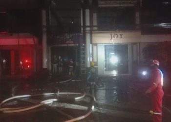 Empat ruko pasca terbakar di jalan Pahlawan Trip Kota Malang, Rabu (8/2/2023) (blok-a/helen)