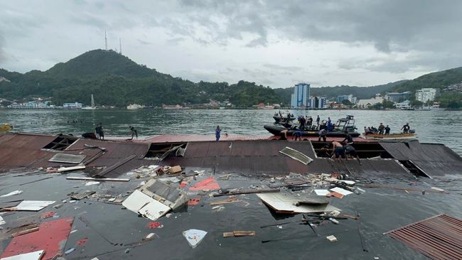 Kerusakan akibat gempa M 5,4 di Jayapura, Papua. (BMKG)