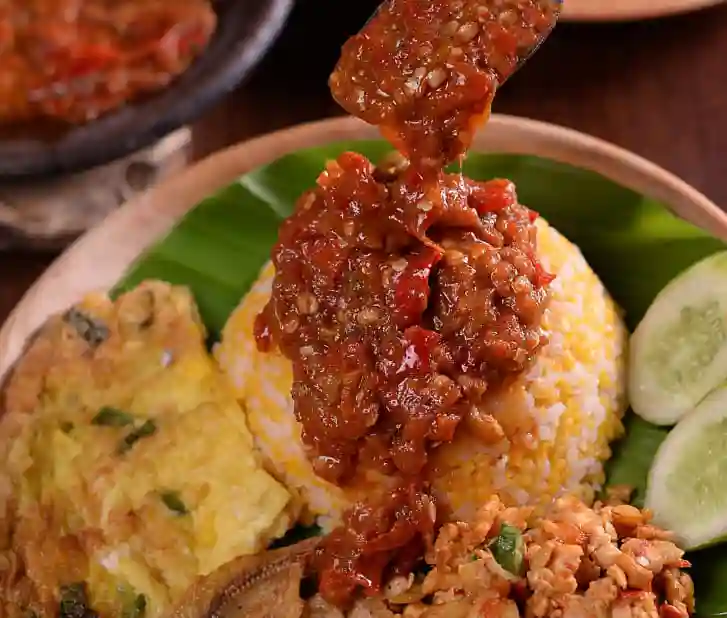 Penampakan menu nasi jagung di Sego Sambel Wak Kabul (instagram)