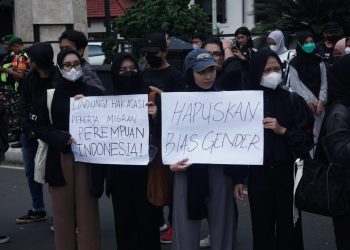 Aksi mahasiswa di Kota Malang dalam International Women's Day, Rabu (8/3/2023) (blok-a/bob)