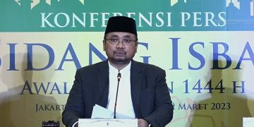 Sidang isbat di Auditorium HM Rasjidi, Kantor Kementerian Agama, Jakarta, Rabu (22/3/2023). (YouTube Kemenag RI)