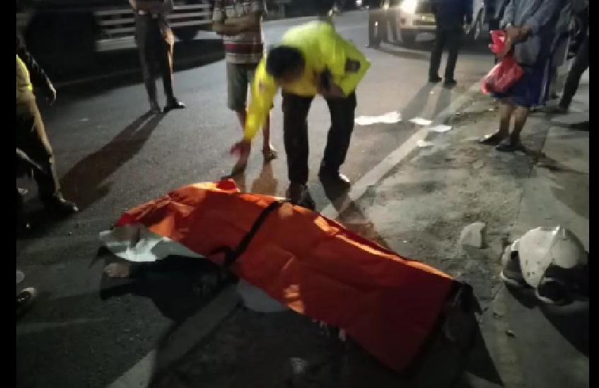 Gegara Batu Paving, Kecelakaan Tunggal di Depan RS Persada Hospital Araya Akibatkan Satu Orang Tewas