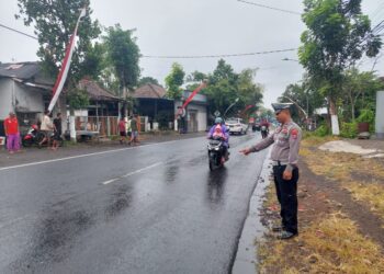 Lokasi kecelakaan di Jalan Raya Kembiritan, Desa Kembiritan, Kecamatan Genteng, Banyuwangi, Kamis (17/8/2023) siang.