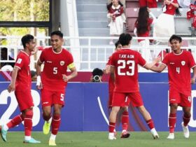 Pemain Timnas Indonesia U-23 dalam pertandingan melawan Timnas Yordania U-23 di Piala Asia 2024, Qatar