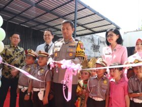 Kapolres Mojokerto Kota meresmikan TK Kemala Bhayangkari 84.(dokumen Polres)