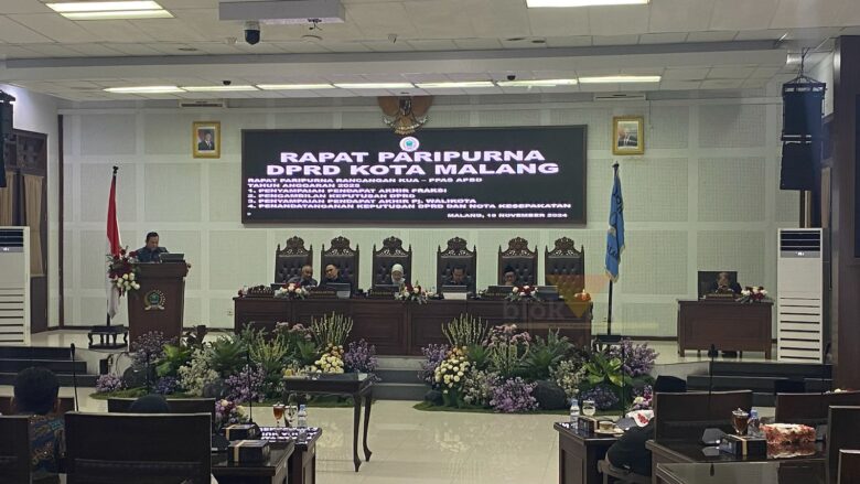 Rapat Paripurna DPRD Kota Malang dalam pembahasan target PAD 2025 (blok-a.com/ Putu Ayu Pratama S)