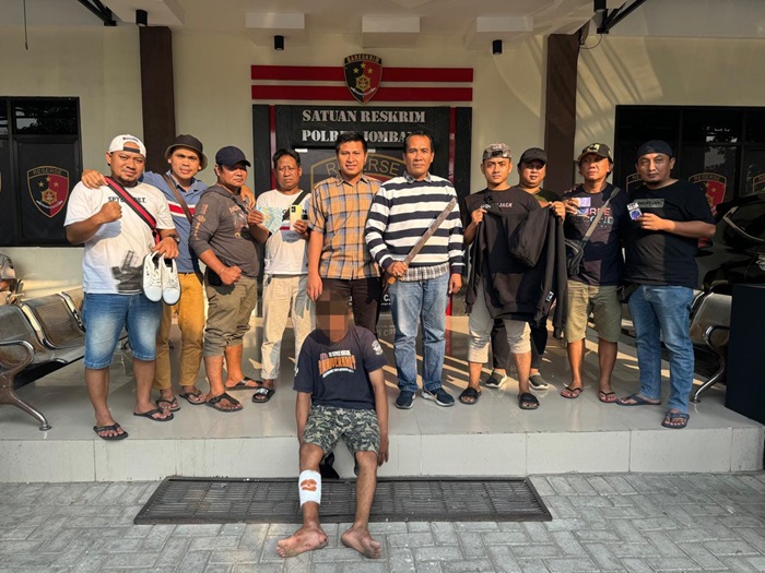 Salah satu pelaku perampokan Alfamart Citraraya diamankan di Mapolres Jombang.(dokumen Polres)