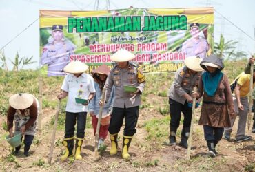 Wakapolres Jombang pimpin penanaman jagung untuk mendukung program swasembada pangan.(dokumen Polres)