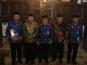 Pjs Bupati Mojokerto melepas kafilah di pringgitan rumah dinas.(dokumen Kominfo)