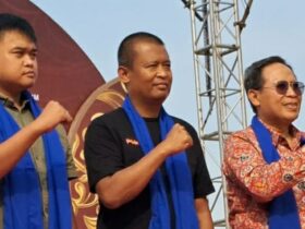 Kapolres Mojokerto AKBP Ihram Kustarto saat menghadiri sosialisasi KPU provinsi Jatim.(blok-a.com/Syahrul Wijaya)