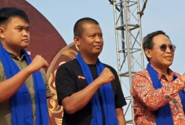 Kapolres Mojokerto AKBP Ihram Kustarto saat menghadiri sosialisasi KPU provinsi Jatim.(blok-a.com/Syahrul Wijaya)
