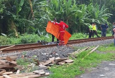 Perlintasan utara Stasiun KA Pakisaji tempat ditemukannya jasad wanita muda diduga bunuh diri, Sabtu (23/11/2024).