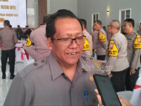 Ketua DPRD Kabupaten Blitar, Supriadi disela-sela acara kegiatan Silaturahmi Forkopimda dengan perguruan Silat Blitar Raya. (blok-a.com/Fajar)