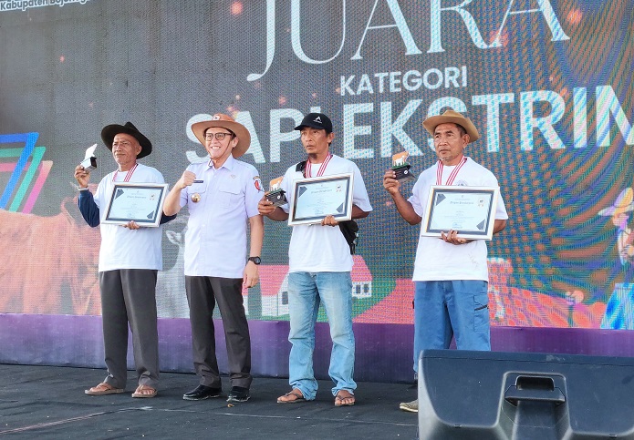 Kontes dan Pameran Ternak tahun 2024 di Pasar Hewan Desa Kedungbondo Kecamatan Balen, Rabu (20/11/2024).