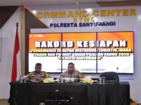 Polresta Banyuwangi saat gelar Rakor Kesiapan Pengamanan Tahapan Distribusi Logistik, Masa Tenang Dan Pungut Suara Pilkada 2024, Jumat (22/11/2024).(dok. Humas Polresta Banyuwangi)