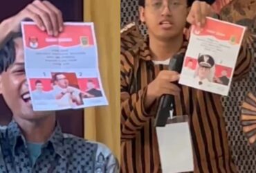 Foto Pj Wali Kota Mojokerto yang ditemukan di surat suara sejumlah TPS.(blok-a.com/Syahrul Wijaya)
