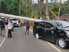 Pengemudi Calya Asal Bandung Alami Kecelakaan Tunggal Gegara Ngantuk, Tabrak Tiang Listrik