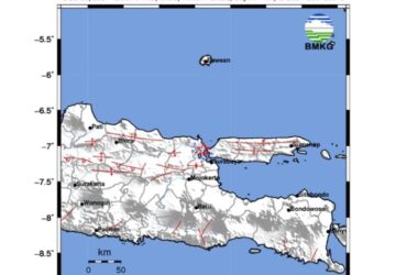 Peta guncangan gempa rilis resmi BMKG.(blok-a.com/Ivan)