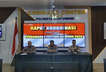 Rakor Pengamanan Festival Kuwung 2024 di Kecamatan Genteng, Jumat (6/12/2024).(dok Humas Polresta Banyuwangi)
