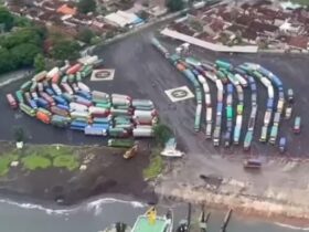 Kondisi Selat Bali jelang Nataru dari hasil pantauan udara, Minggu (22/12/2024).(dok dari Basarnas Banyuwangi)