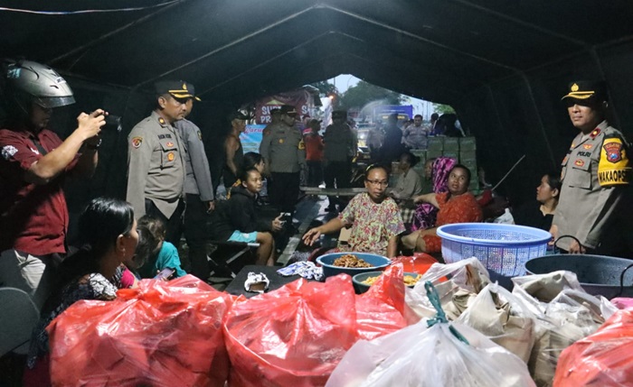 Posko tanggap bencana Polres Mojokerto Kota.(blok-a.com/Syahrul Wijaya)