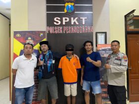 Caption : ME pelaku tindak pidana pencabulan terhadap anak dibawah umur, Sabtu (25/1/2025)(blok-a.com/Kuryanto).