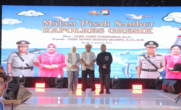 Acara pisah sambut Kapolres Gresik digelar di Graha Kartini, Rabu (15/1/2025) malam. (Istimewa)