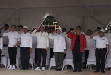Bupati Bojonegoro Setyo Wahono dan Wakil Bupati Nurul Azizah mengikuti gladi kotor pelantikan di Istana Kepresiden Jakarta.