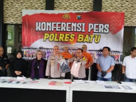 Konferensi pers kasus dugaan pemeresan yang dilakukan oknum wartawan di Kota Batu, Selasa (18/2/2025) (blok-a/Yogga Ardiawan)