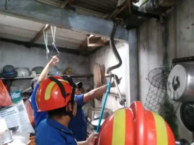 Evakuasi ular piton oleh Damkar Kota Malang (dok. UPT Damkar Kota Malang)