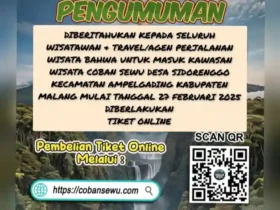 Pengumuman pembelian tiket secara online (Instagram @disparbudkabmalang)