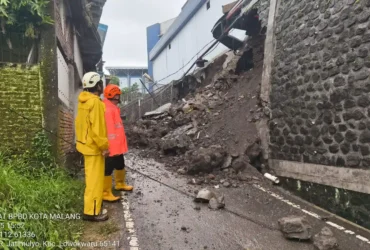 Asesmen di plengsengan Polinema Malang yang dilakukan BPBD Kota Malang bersama stakeholder terkait (dok/BPBDKotaMalang)