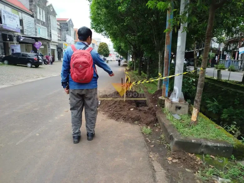 Lokasi TKP Galian di kawasan Ruko Sawojajar (blok-a.com / Yogga Ardiawan) Kecelakaan Sawojajar Malang