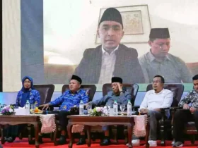 Wali Kota Pasuruan Adi Wibowo memberikan sambutan via daring dalam acara Forum Konsultasi Publik gelaran Bappelitbangda di Gedung Gradika (Rahmat Ferry Gunawan/Blok-a.com)