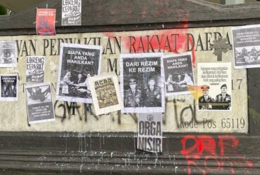 Demo tolak UU TNI di Kota Malang, Minggu (23/3/2025). (blok-a.com/Berril Labiq)