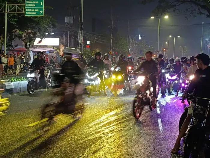 Balap liar yang berada di kawasan Jl. Ciliwung, Kecamatan Blimbing Kota Malang (blok-a.com / Yogga Ardiawan)