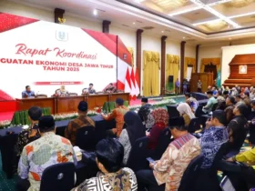 Suasana rapat koordinasi penguatan ekonomi desa di gedung Grahadi Surabaya.(Dokumen Kominfo)