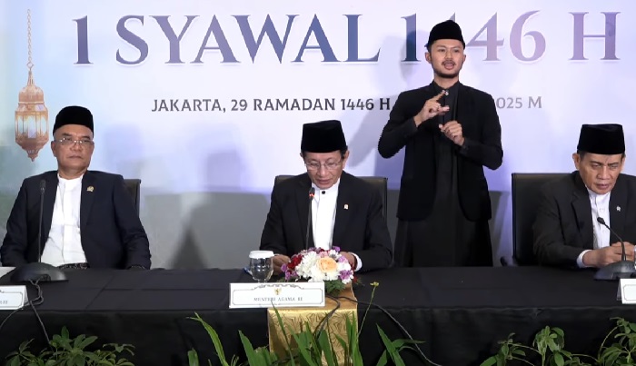 Sidang isbat di Auditorium HM. Rasjidi, Kantor Kementerian Agama RI, Jakarta Pusat, Sabtu (29/3/2025).