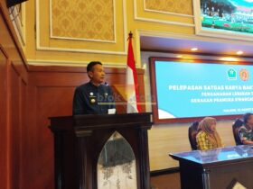 Wali Kota Malang, Wahyu Hidayat saat menghadiri acara Satgas Pramuka, hari ini, Jumat (21/3/2025) (blok-a/Yogga Ardiawan)