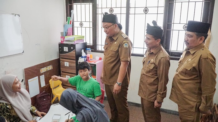 Wakil Bupati Gresik, Asluchul Alif, di UPT saat peluncuran Layanan Pendidikan ABK Kabupaten Gresik.(Istimewa)